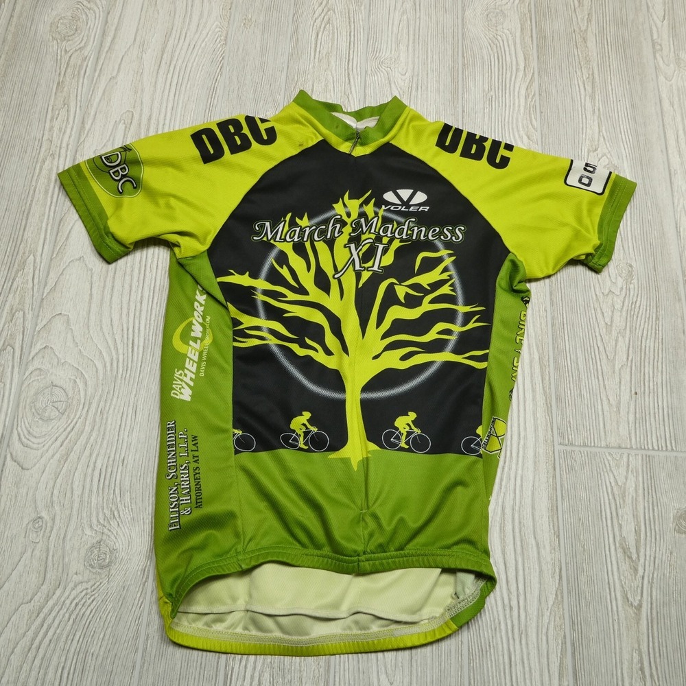 Voler Cycling Jersey Adult Medium Green Front Zip Davids Bike Club Mens